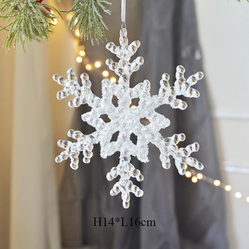 2025 Acrylic Snowflake Christmas Tree Bells Pendant  Star Room Home Decoration Christmas Navidad Ornaments Christmas Supplies