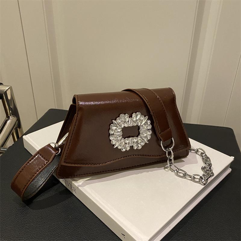 This year's popular fashion diamond-encrusted handheld small square bag for women's 2025 spring new light luxury foreign style shoulder bag messenger
