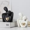 Couple Hug Ceramic Love Statue Mini Hugging Sculpture Romantic Figurine Lover