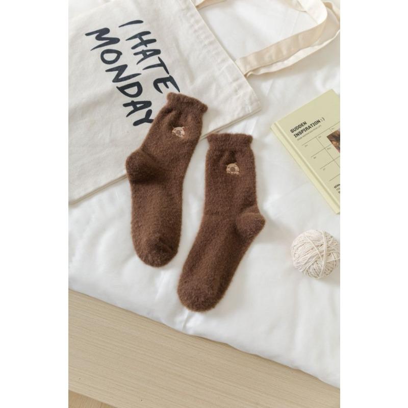 Female Autumn and Winter Style Thickens Warm Floor Sleep Month Son In Tube Socks