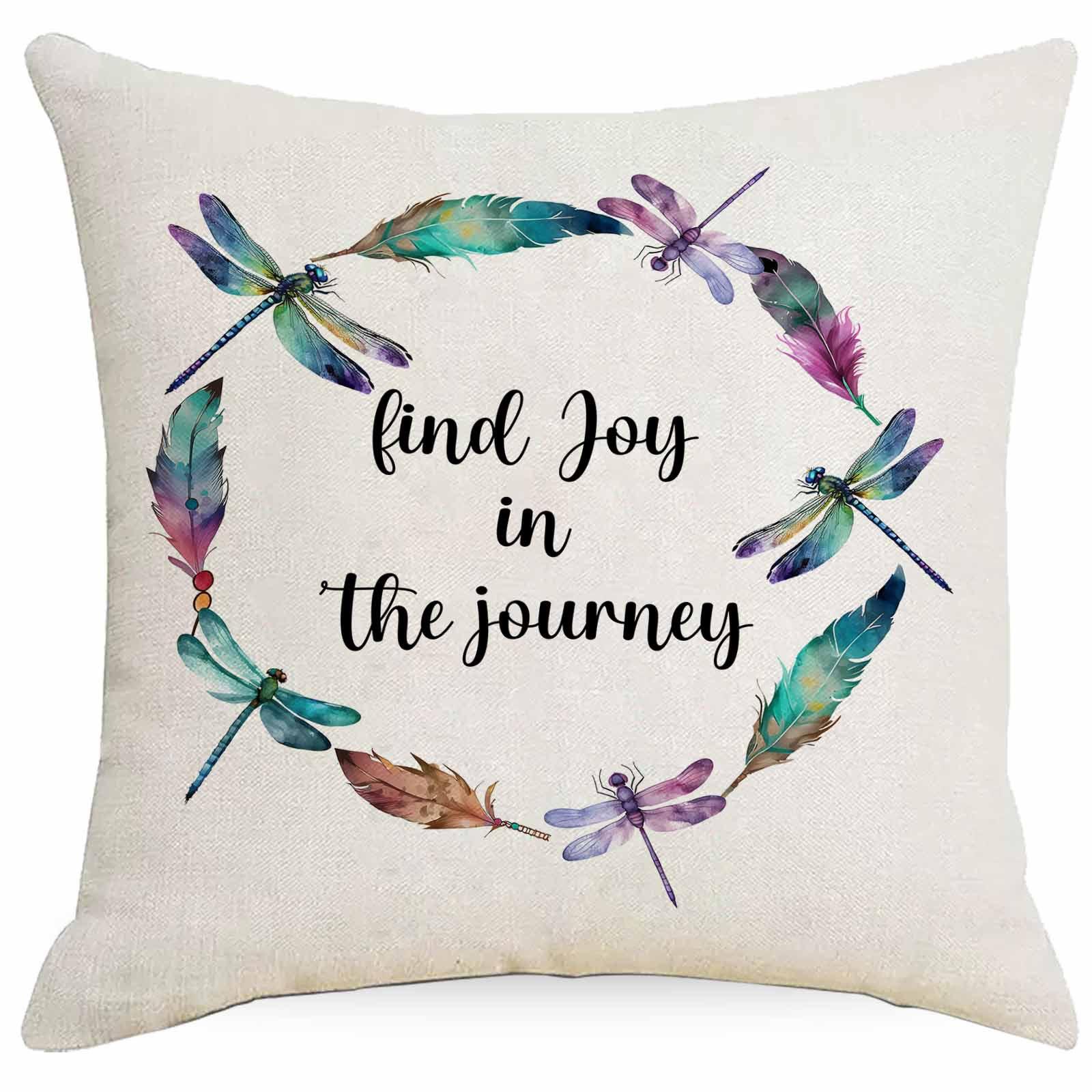 

New Summer Dragonfly Quotes Printed Pillowcase Home Sofa Cushion Cover 45 * 45Cm
