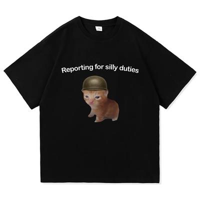 Y2k Funny Cat Meme T Shirt I Do Not Think Therefore I Do Not Am Men/women Clothing Harajuku High Quality Tops Cotton Tshirts