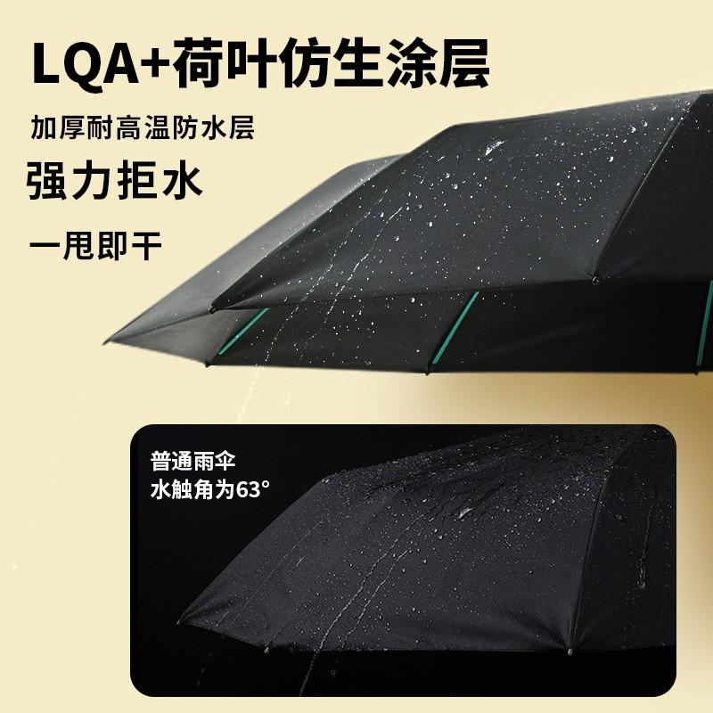 60-Rib Automatic Folding Umbrella With Black Coating UV Protection Men Women Students Rain Sun Dual Use