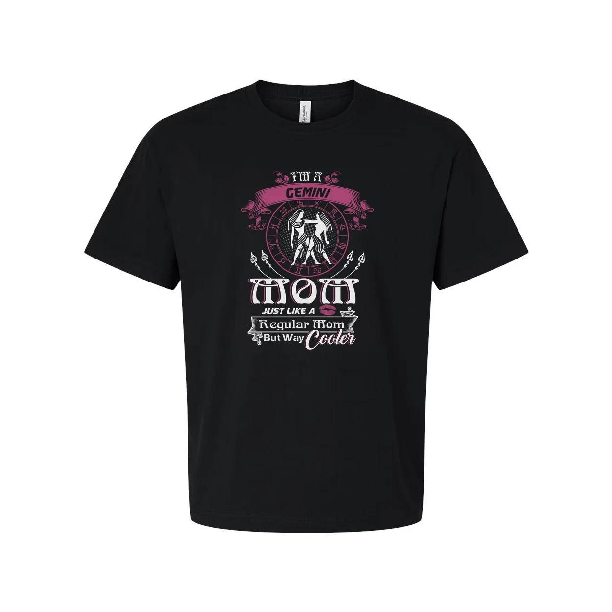 Gemini Moon Zodiac Graphic T Shirt For Unisex Adults With Pink Ornate Emblem Des M