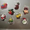 Cartoon Christmas Fridge Magnets 8-Piece Set Soft Rubber Santa Claus Fridge Magnets Christmas Decorations Gift