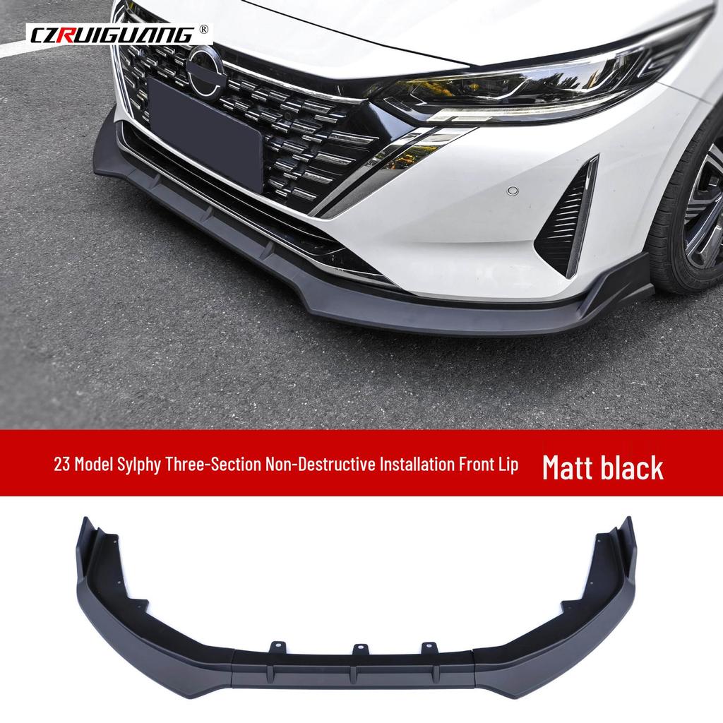 23-Model Nissan Sylphy Front Splitter Kit: No-Drill Front Lip, Rear Spoiler, Bull Horn Louvers, Side Skirts