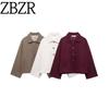 Za New Women's Clothing European and American Style Foreign Trade Fashion Autumn and Winter Elegant Simple Versatile Short Shirt Collar Woolen Coat