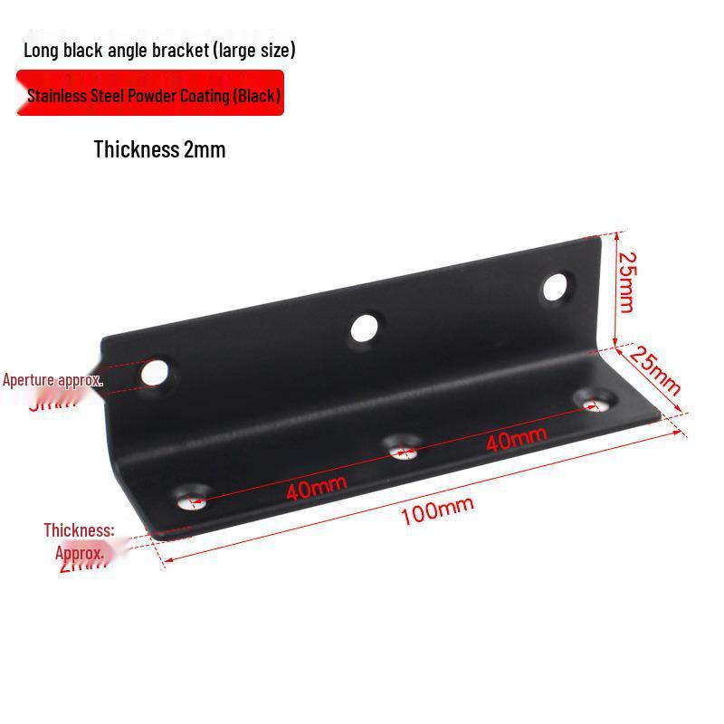 Stainless Steel L-Shaped 6-Hole 90° Angle Bracket for Shelves, Tables, and Chairs