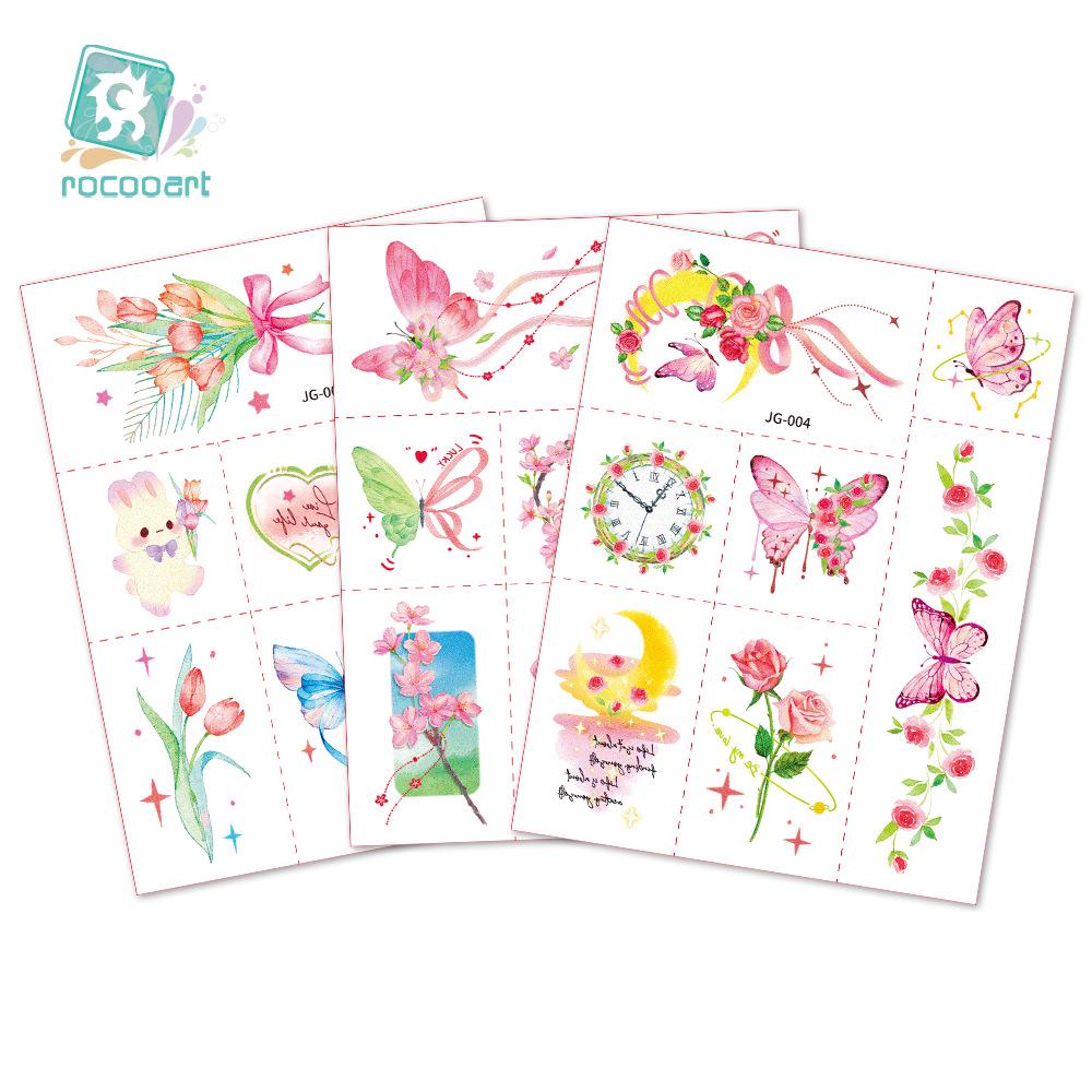 Rikalong Waterproof Cartoon Glitter Tattoo Stickers - Dreamy Gradient Face Designs