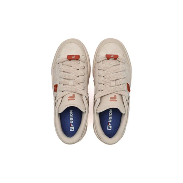 Fila Fusion Stack Fabric Synthetic Leather Tpu Comfortable Versatile Low-Top Sneakers Women sneakers Pink Brown T12W342208FPP