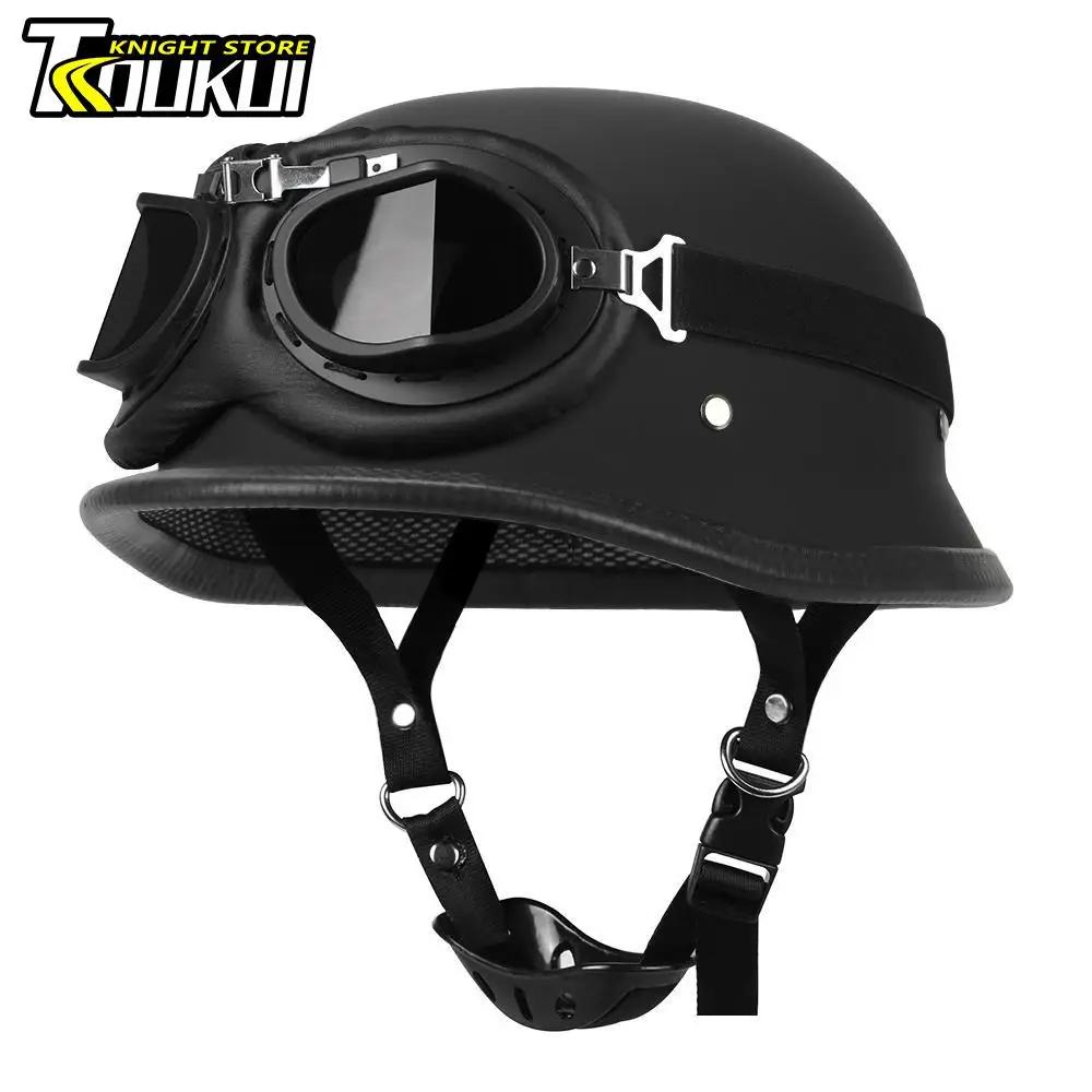 German Vintage Motorbike Helmet DOT Certification Half Helmet Retro Motorcycle Helmet Fashion Capacete De Moto Men Women