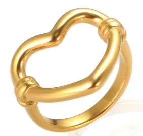 Glänzende Kristall High-End Anlaufgeschützte Mode Geometrische Offene Vergoldete Edelstahlringe für Damen Ehering Schmuck Geschenke