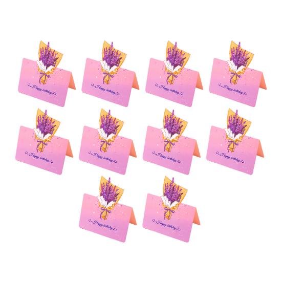 Holiday Blessing Card 10Pcs 3D Bouquet Greeting Card, Thank You Best Wishes Folding Floral Note for Mother's Day Father's
