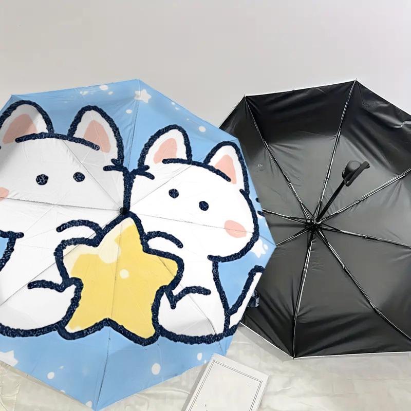 Entzückender Katze Sternenhimmel Regenschirm: Automatisches Öffnen & Schließen, Outdoor-Reiseaccessoire, Perfektes Geschenk 122