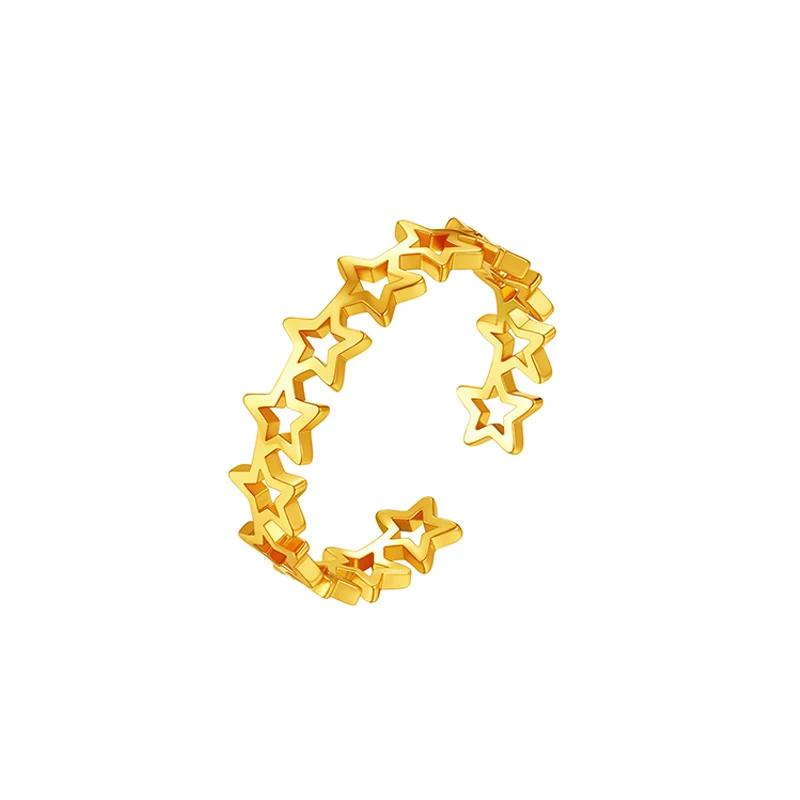 Multiple Styles 14K Gold Color Open Ring Cuffs for Women Arrow Heart Leaf Bamboo Layers Wrapped Resizable Ring Jewelry Gift