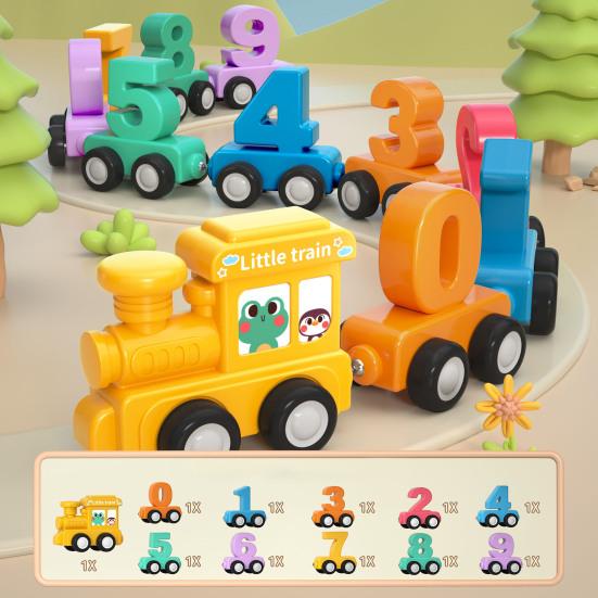 7/11/12/14Pcs/Set Magnetic Number Train Toy Kit Toddlers Number Counting Color Sorting Preschool Learning Activity Educational Train Toy Birthday Gift