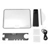 Shower Mirror Touch Control 3 Color Lights No Drilling Installation Water Proof Fogless Shower Mirror for Bathroom Black