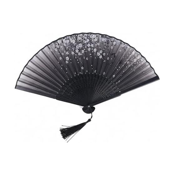 [BLOOPIC] Folding Fan, Summer Japanese Style Fan, Men s, Women s, Made of Bamboo, Stylish, Handheld, Heat Protection, Festivals, Fireworks Festivals