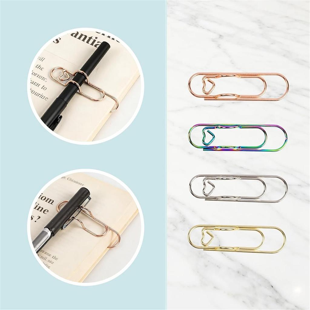 Paper Clip Pen Holder, Metal Pen Clips for Notebook - 12 Pcs Colorful Paper Clip Pen Holder Planner Accessories