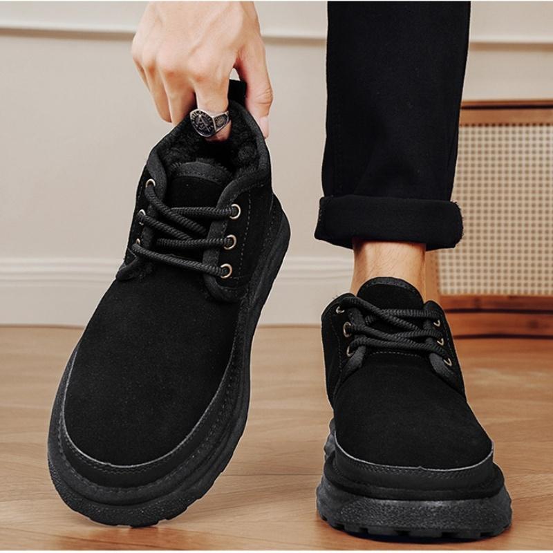 Fashion Winter Men's Shoes Snow Boots 2025 Fashion Warm Fur Casual Outdoor Platform Hiking Shoes Luxury Ankle Soft Women Snow Boots