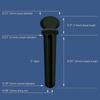 6PCS Ebony Guitar Bridge Pins Abalone Dot Inlay Bridge Pin Pegs  Acoustic Guitar