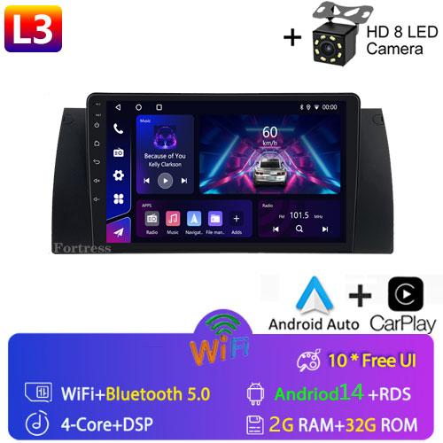 Carplay 2din Android 13 Car Radio Multimedia Video Player Navigation GPS For BMW M5 E39 E53 X5 1999-2006 4G+WIFI DVD Head Unit