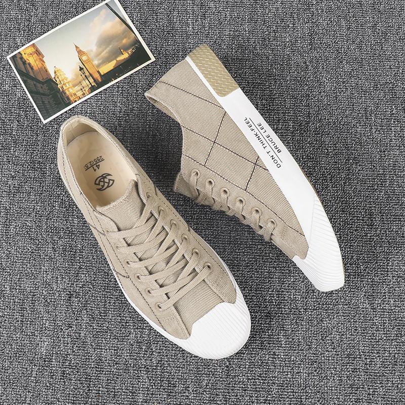 Original Green Men's Canvas Sneakers Fashion Casual Lightweight Espadrilles Men Breathable Lace-up Leisure Men Vulcanize Shoes