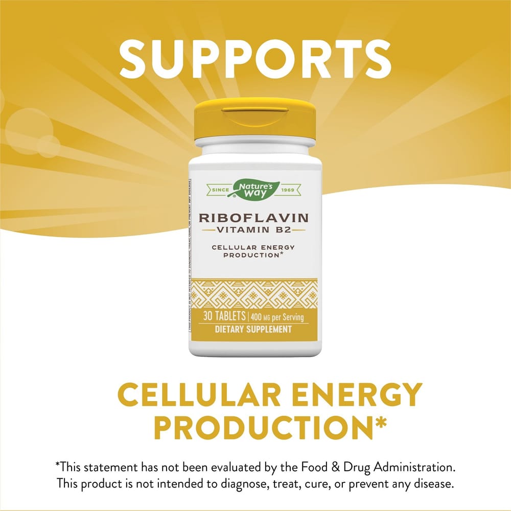 Enzymatische Therapie Nature's Way Riboflavin Vitamin B2 400mg 30 Tabletten