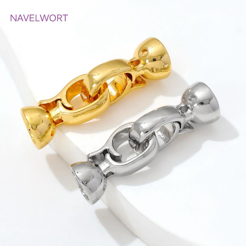 18K Gold Plated Pearl Clasp Fastener Brass Connector Clasps,Clasps For Jewelry Making,DIY Bracelet Jewelry Making Accessories