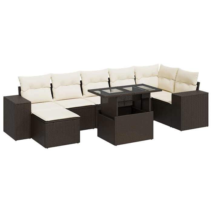 VidaXL Salon de jardin 8 pcs avec coussins marron résine tressée 3326844