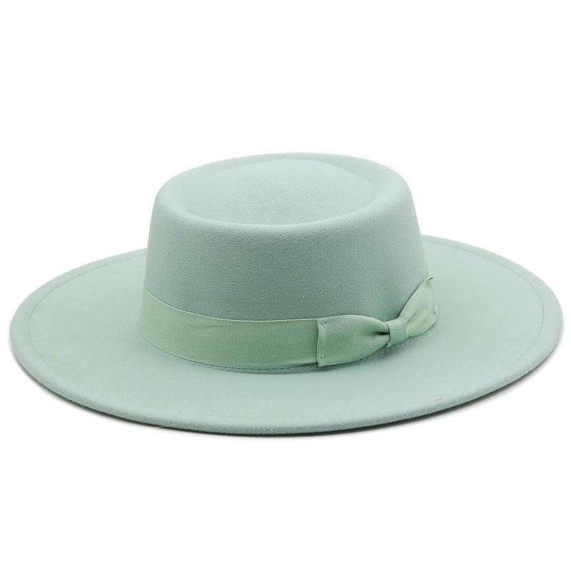 New 8.5CM Wide Brim Fedora Hat Jazz Hat Women Men Classic Felted Hat Panama Solid British Fascinator Women's Felt Hat