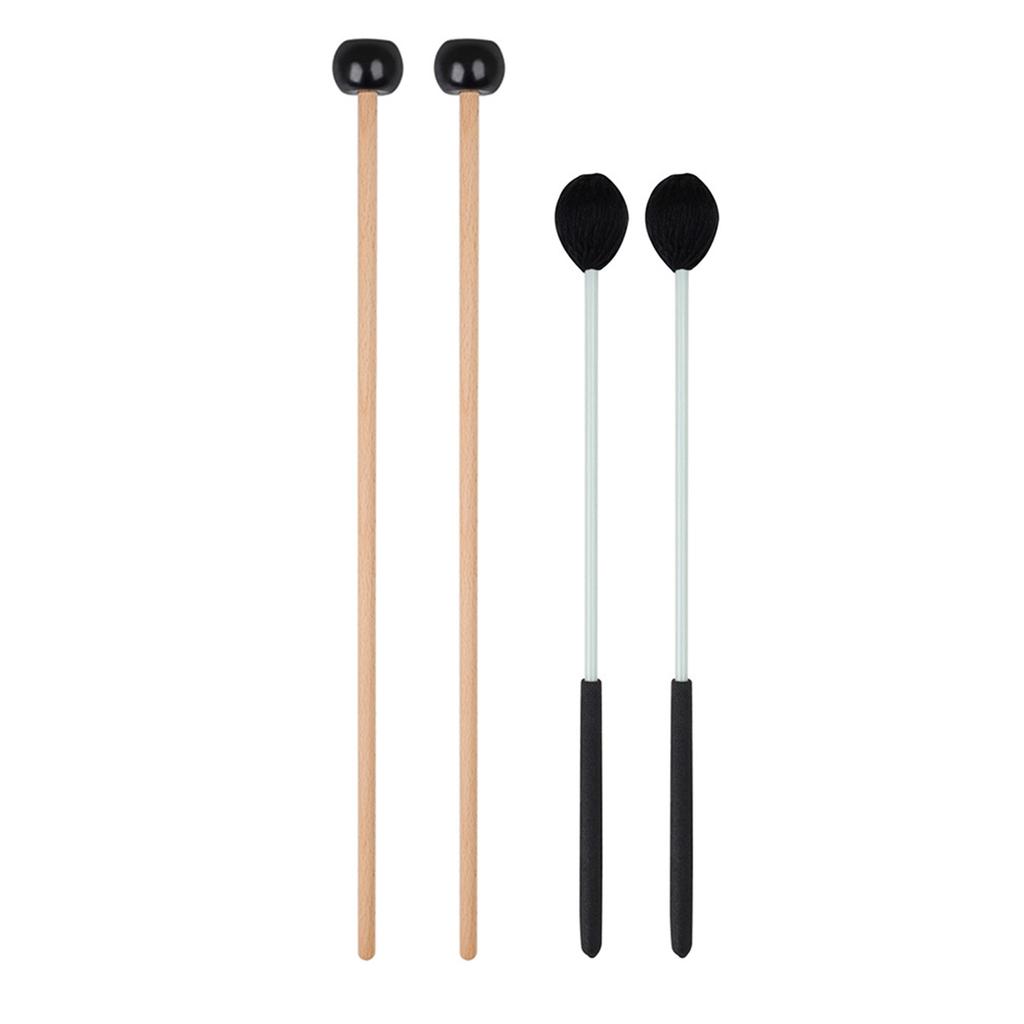 2pairs Marimba Drumstick Round Head Drum Sticks Ergonomic Handle Drum Mallet Stick Hammers Percussion Mallets Durable