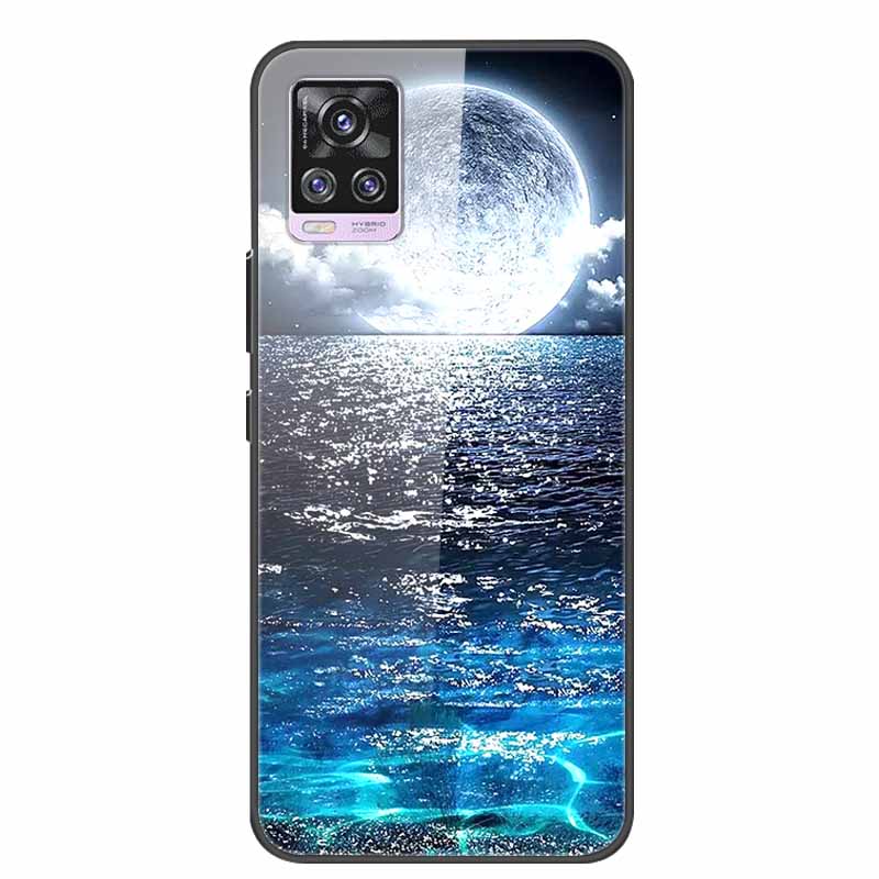 Glass Back Cover For Vivo V20 Pro 5G Case Coque Hard Tempered Glass Case For Vivo V20 Pro 2020 Phone Case Cover Soft Bumper Para