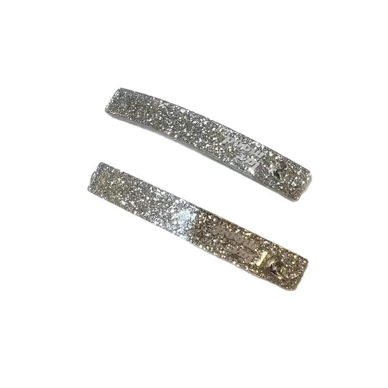 Velvet Clip with Sequins, Sweet and Fashionable Blue Checkered Hairpin with Side Clips Accessory