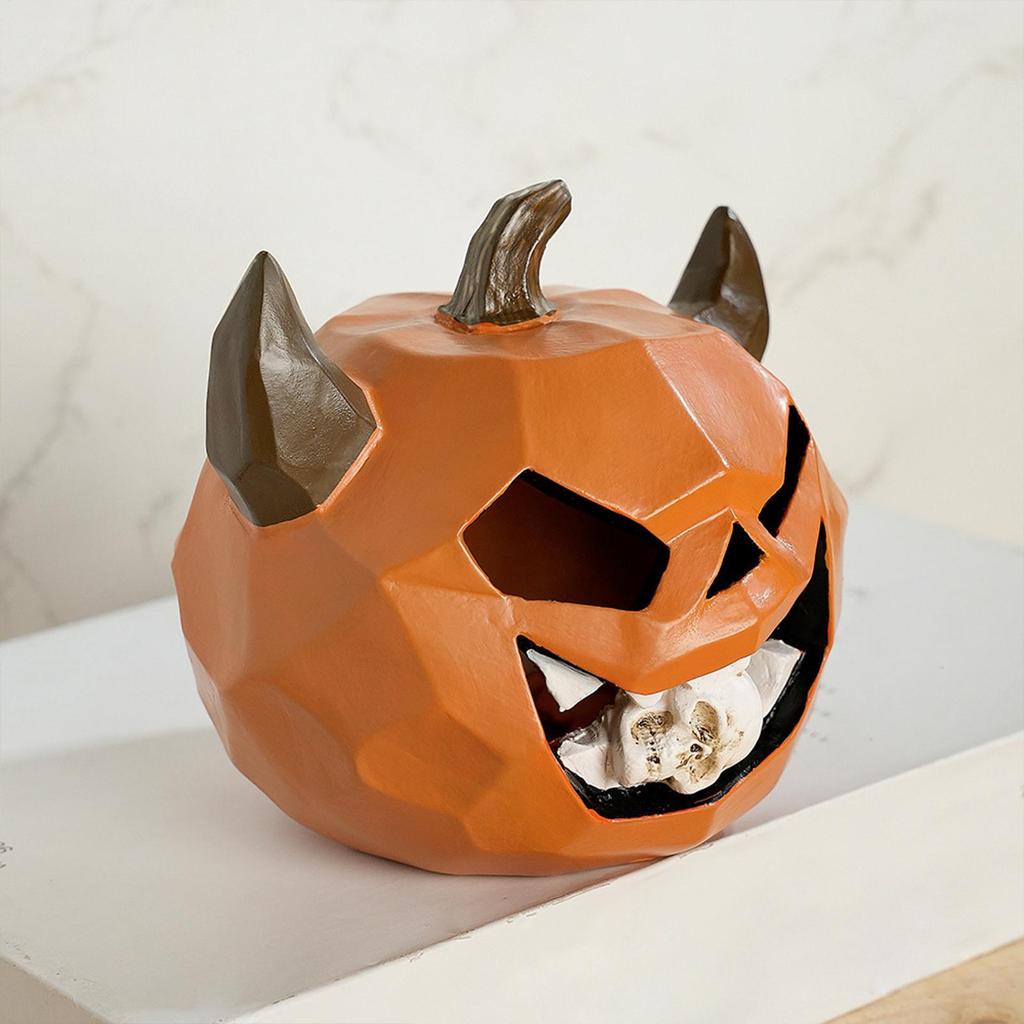 Halloween Pumpkin Decorations Halloween Resin Pumpkins Ghost Ornaments Scary Table Centerpieces Home Decor for Holiday Backyard