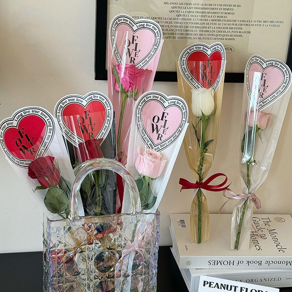 

20pcs Colorful Bouquet Packaging Bags Romantic Floral Rose Gift Bags Teacher s Day Style 5