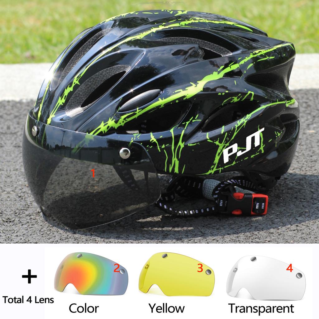 PJT Ultra-Light Bicycle Helmet Lightweight PC Shell & EPS Foam Construction Cycling Helmet MTB 18 Ventilation Vents Bike Helmet