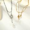 Women Simple Long Tassel Pearl Pendant Necklace Luxury Adjustable Sweater Chain