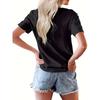 Halloween Witch & Moon Print Tee, Casual Short Sleeve Crew Neck T-shirt, Women's Clothing