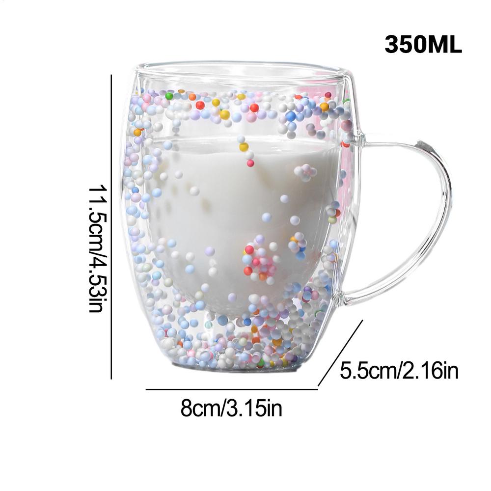 Double Wall Glass Coffee Mugs 350ml Aesthetic Clear Insulated Glass Coffee Mug Lightweight Large Capacity Glass Cup For Hot And 350ml
