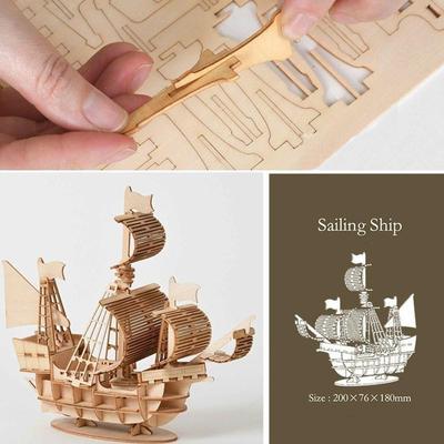 1PC 3D Wooden Puzzle Toy Assembly Model Kits Desk Decoration for Children Kids Laser Cutting DIY