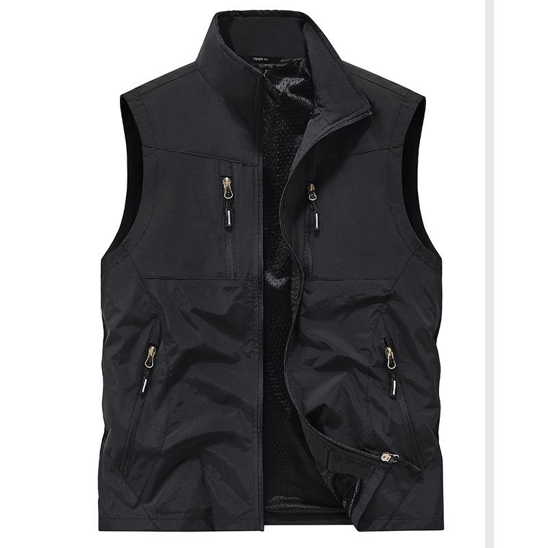 New outdoor vest men's multi-pocket middle-aged and young loose vest tooling casual jacket vest