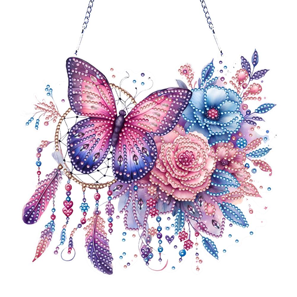 Acrylic Special Shape Flowers 5D DIY Diamond Painting Dots Pendant Rhinestone Diamond Art Pendants Diamond Painting Ornaments