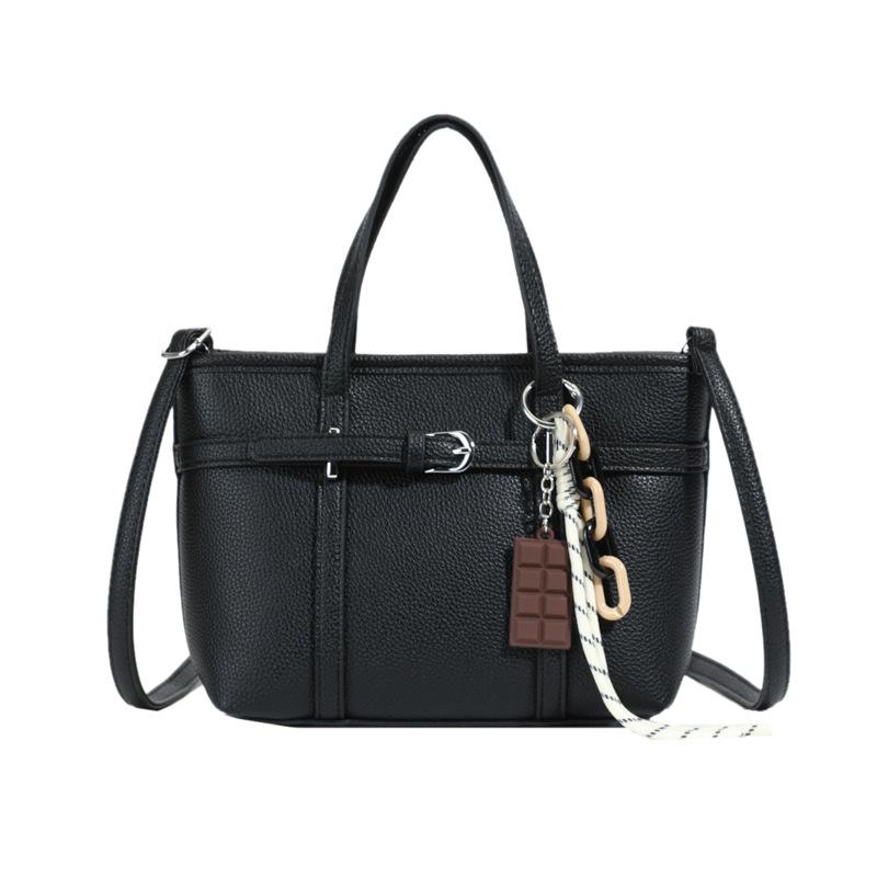 Fashion Hot-selling Korean Version of Casual Niche Women's Commuter Style Portable Bucket Bag, Lychee Pattern Texture Shoulder Messenger Bag