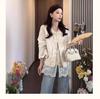 Stylish Women's Chinese-Style Vest & Lace V-Neck Long Sleeve Blouse Set