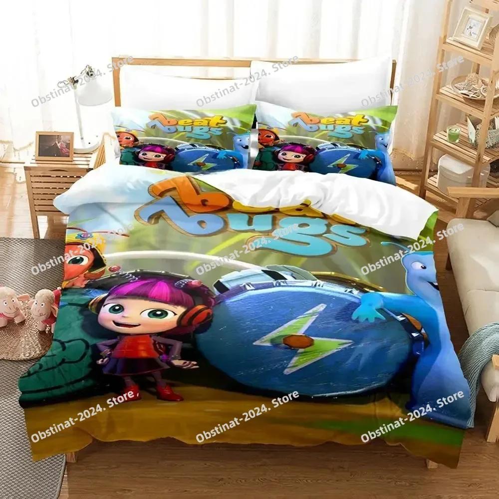 Beat Bugs Bedding Set Single Twin Printed Bed Set With Pillowcase Bed Duvet Cover Soft Single Double Queen Super King Size
