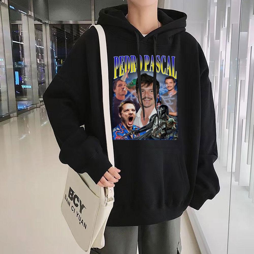 

Толстовки с капюшоном унисекс для женщин и актеров американского кино и телевидения Педро Паскаля, повседневная флисовая толстовка большого размера, модная толстовка с капюшоном, винтажная уличная одежда для мужчин