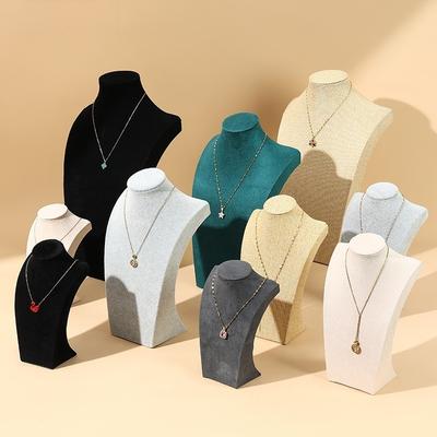 Flannel Necklace Display Stand Portrait Model Jewelry Stand Neck Mould Counter Display Props Shelf Jewelry