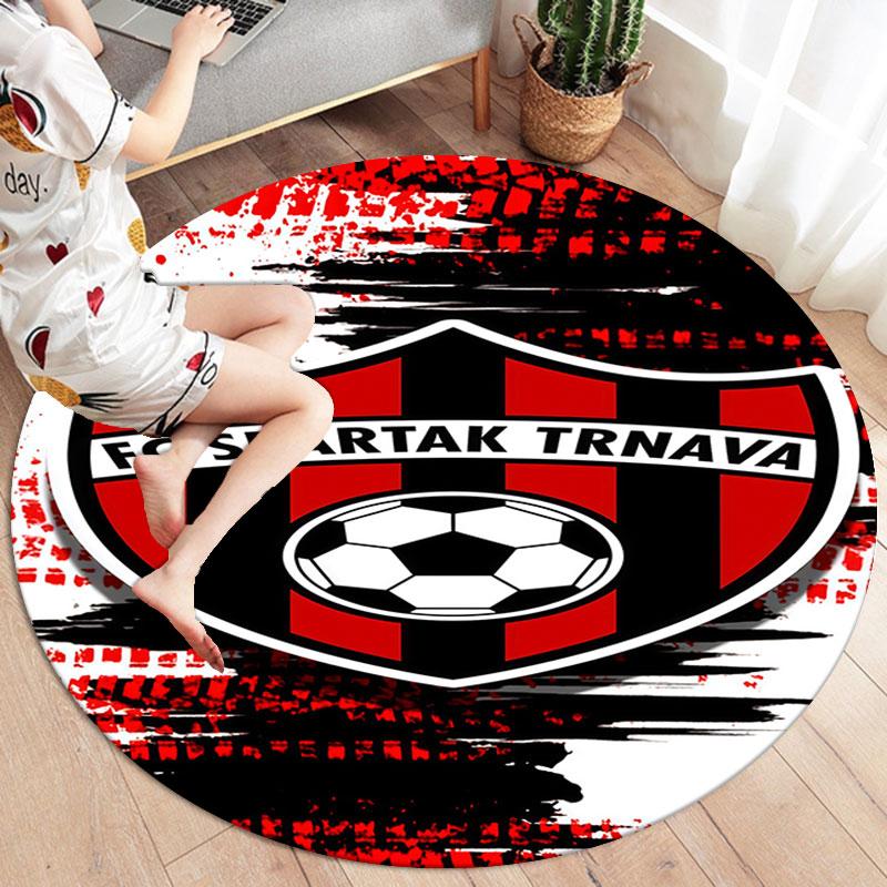 Kulatý koberec FC Spartak Trnava, Koberec do obývacího pokoje, ložnice, k pohovce, herny, Dekorace, Protiskluzová podložka