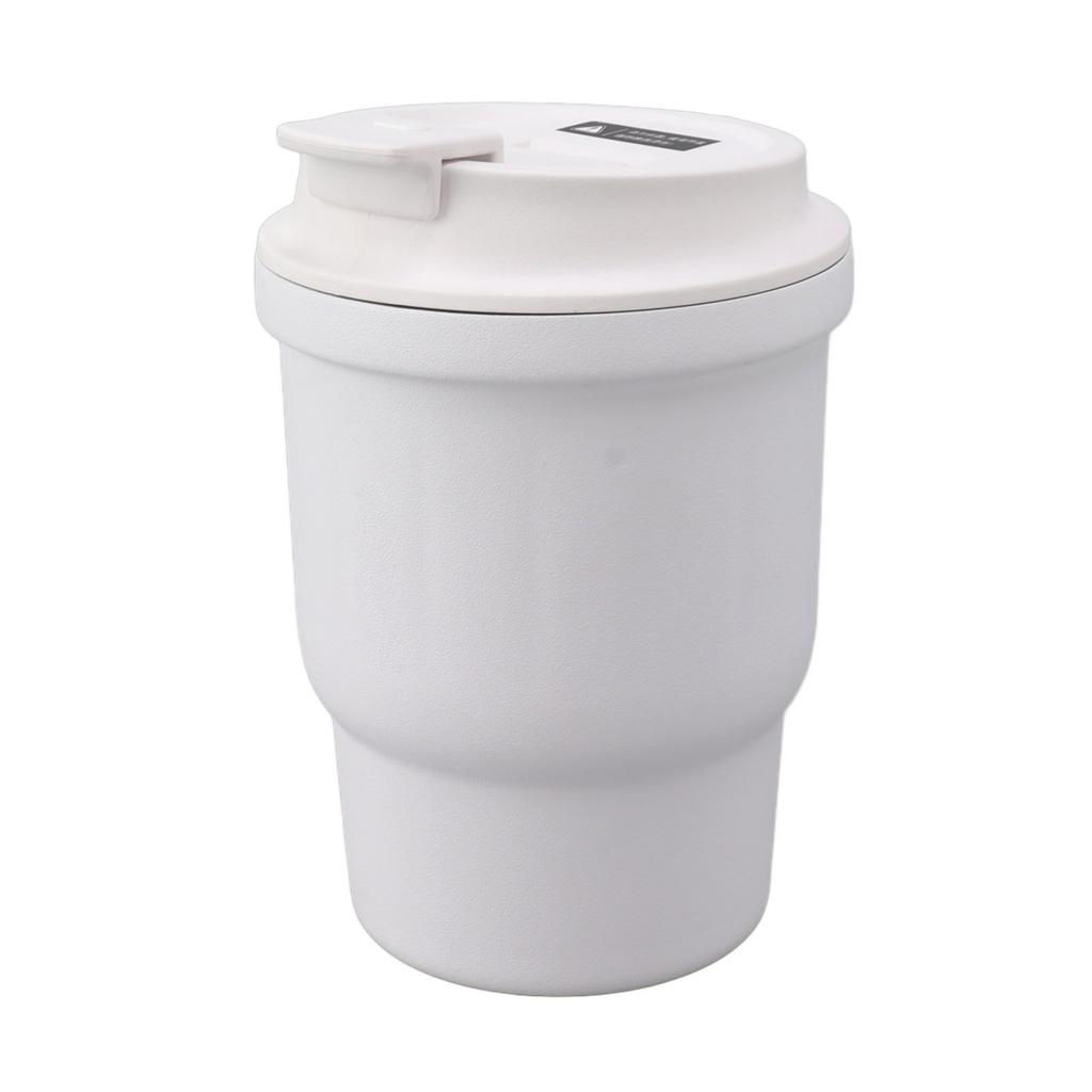 Metal Coffee Mug 450ml White Food Grade Silicone Double Layer Anti Slip Stainless Steel Mug for Camping Travel Car